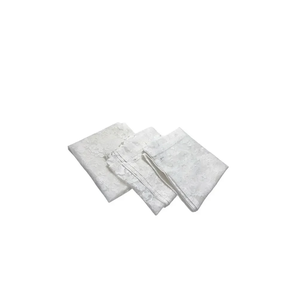 Set 3 JC Penney Lace Curtains Panels Vintage 90s Scalloped 62 Long White Sheer